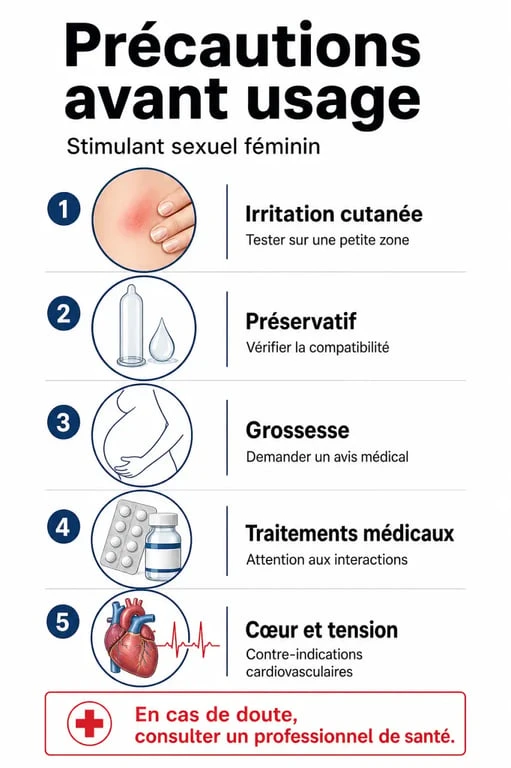 Stimulant sexe femme : repères de sécurité et contre-indications avant utilisation