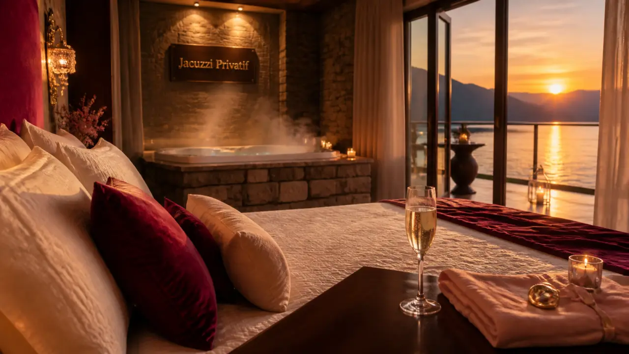Love room annecy avec jacuzzi privatif et vue lac
