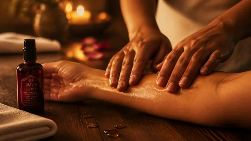 Massage à l’huile d’olive : bienfaits, gestes et précautions pour une séance de 15 à 30 minutes