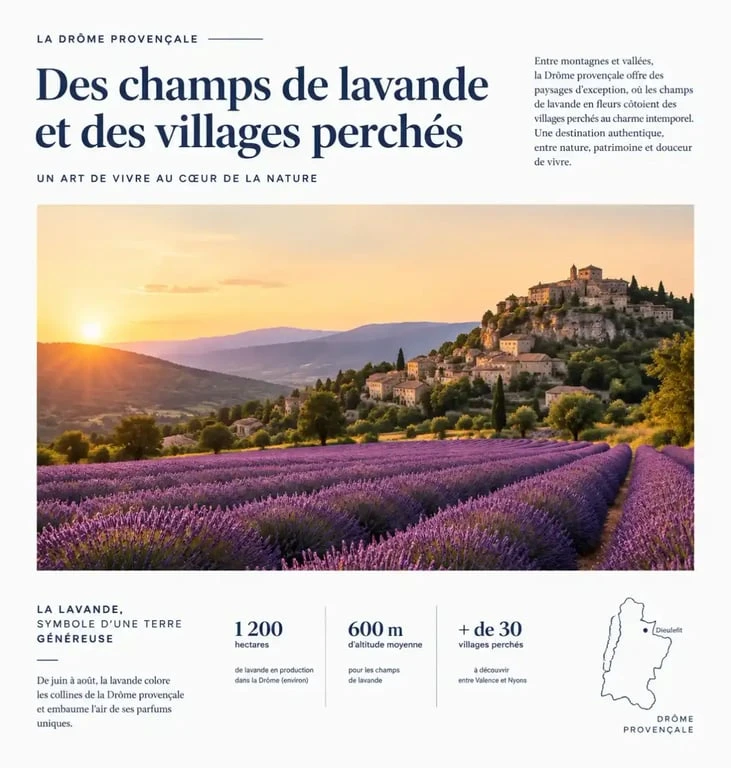 Paysage de la Drôme provençale idéal pour un séjour en love room