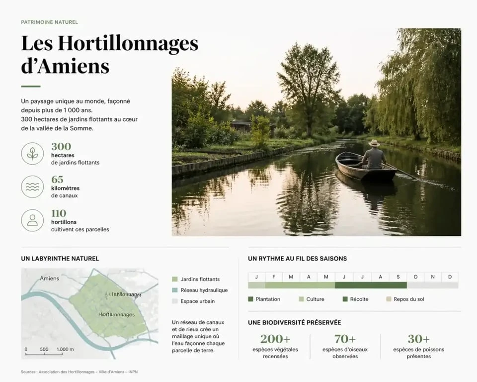 Balade en barque dans les Hortillonnages près d'une love room à Amiens