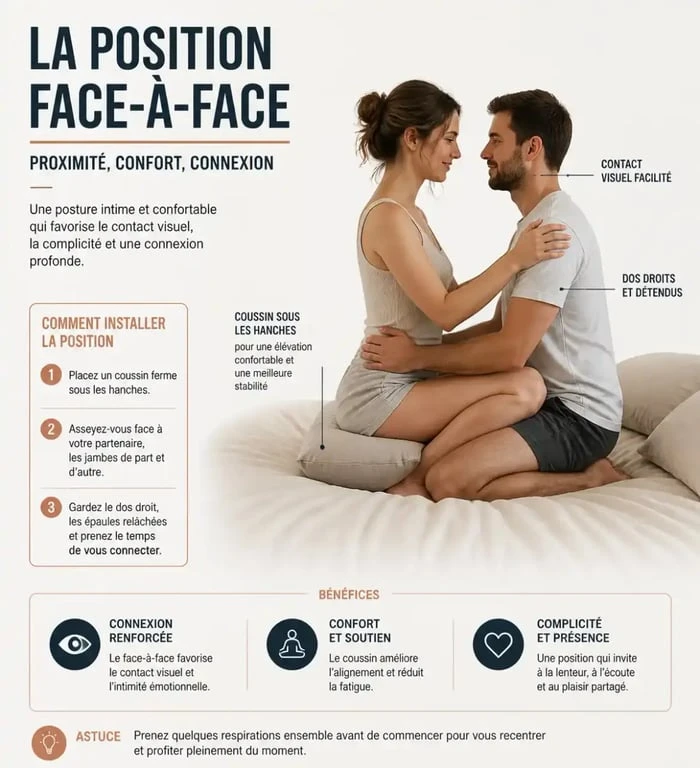 Idée pour pimenter sa vie sexuelle avec une position face-à-face et un coussin sous les hanches