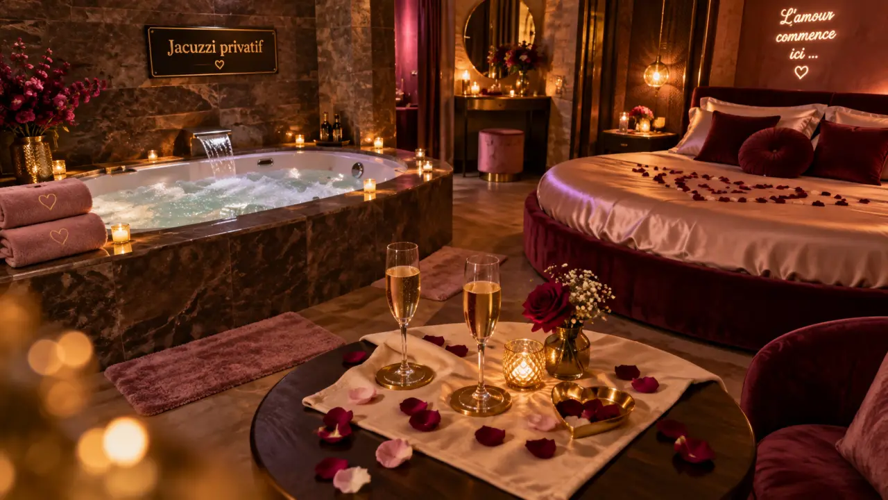 Love room bourg en bresse avec jacuzzi privatif et ambiance romantique
