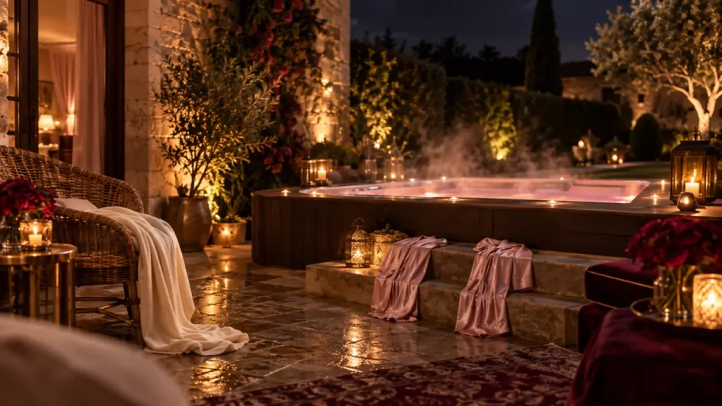 Love room en Dordogne : jacuzzi privatif, intimité vérifiée et quatre ambiances du Périgord