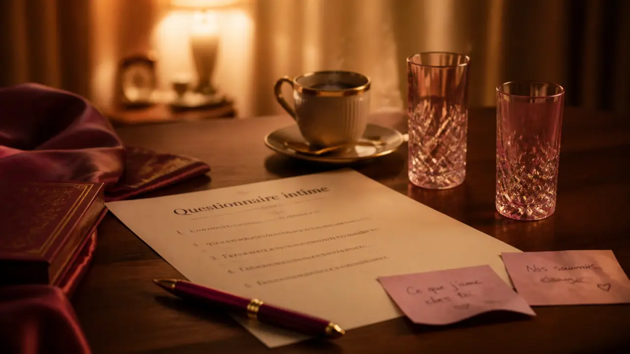 Questionnaire sexuel : fiche intime sur table, 2 minutes, 4 niveaux de chaleur