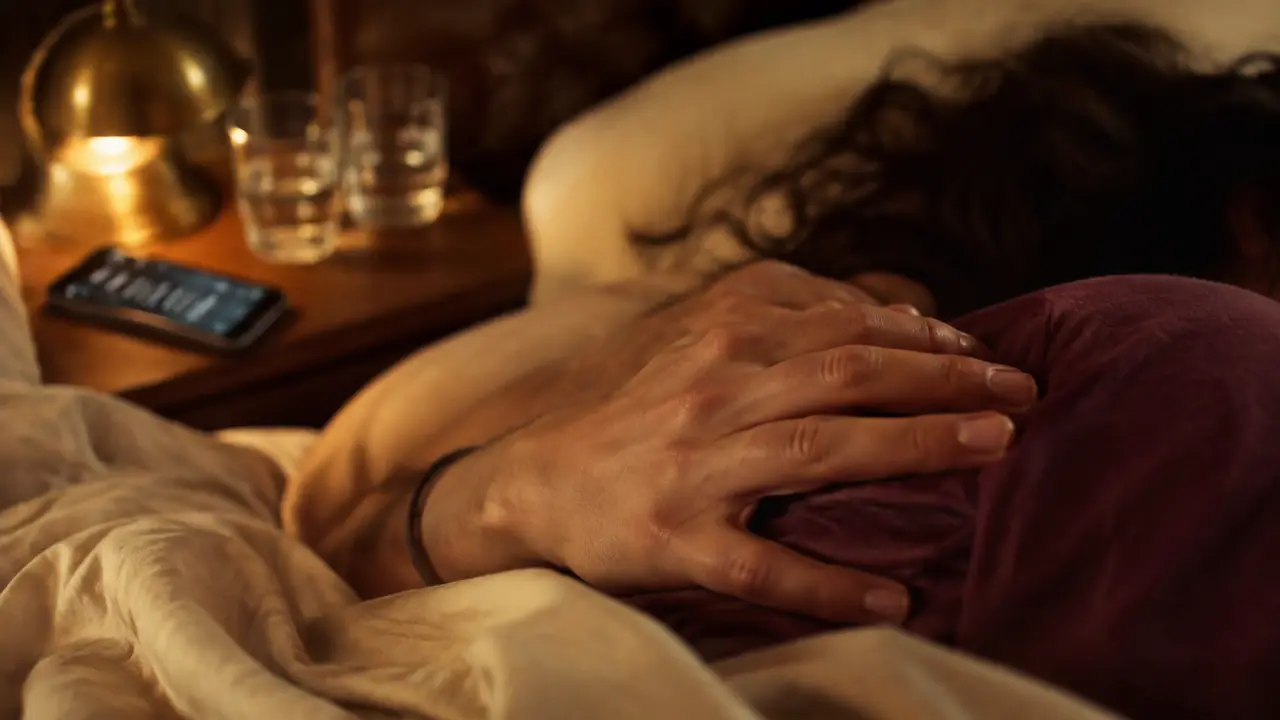 Sensualite couple : main sur épaule, désir en douceur