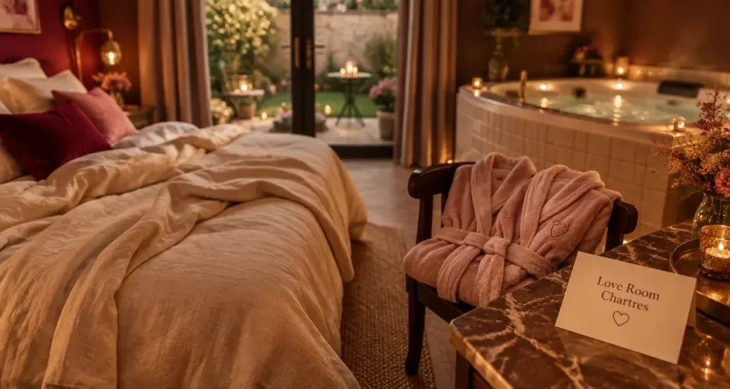 Love room à Chartres : jacuzzi privatif, arrivée autonome et 5 contrôles avant de réserver