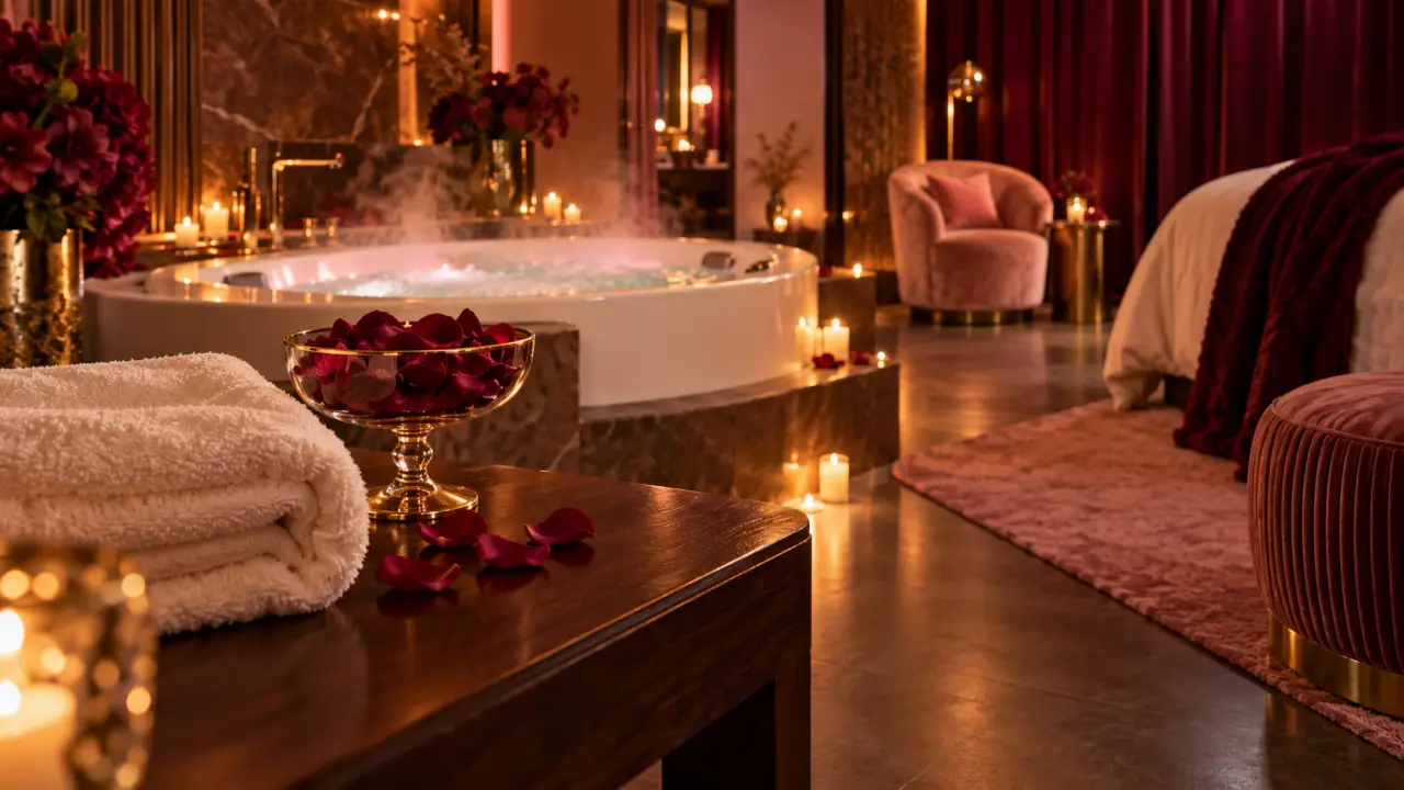 Love room limoges privative, baignoire balnéo et lumière chaude