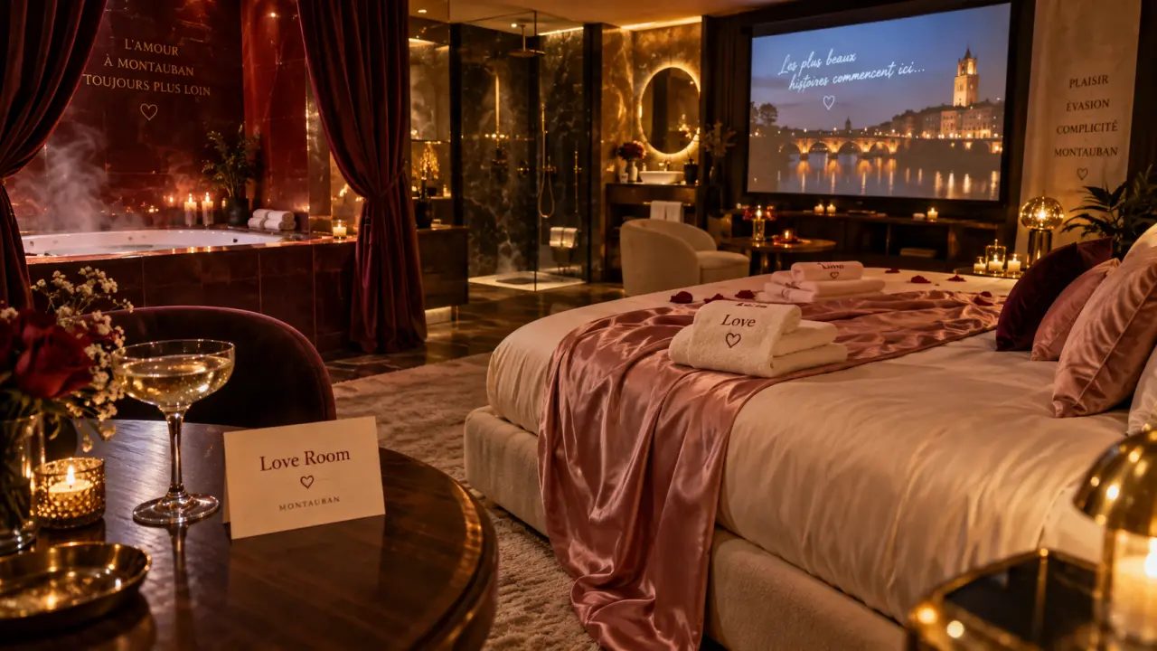 Love room montauban avec jacuzzi privé, lit king et ambiance romantique