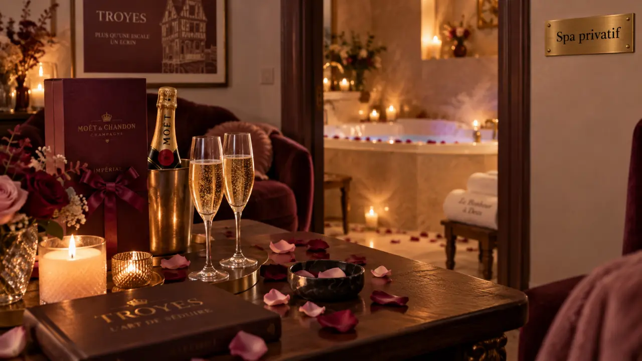 Love room troyes avec spa privatif pour deux, baignoire balnéo et bougies
